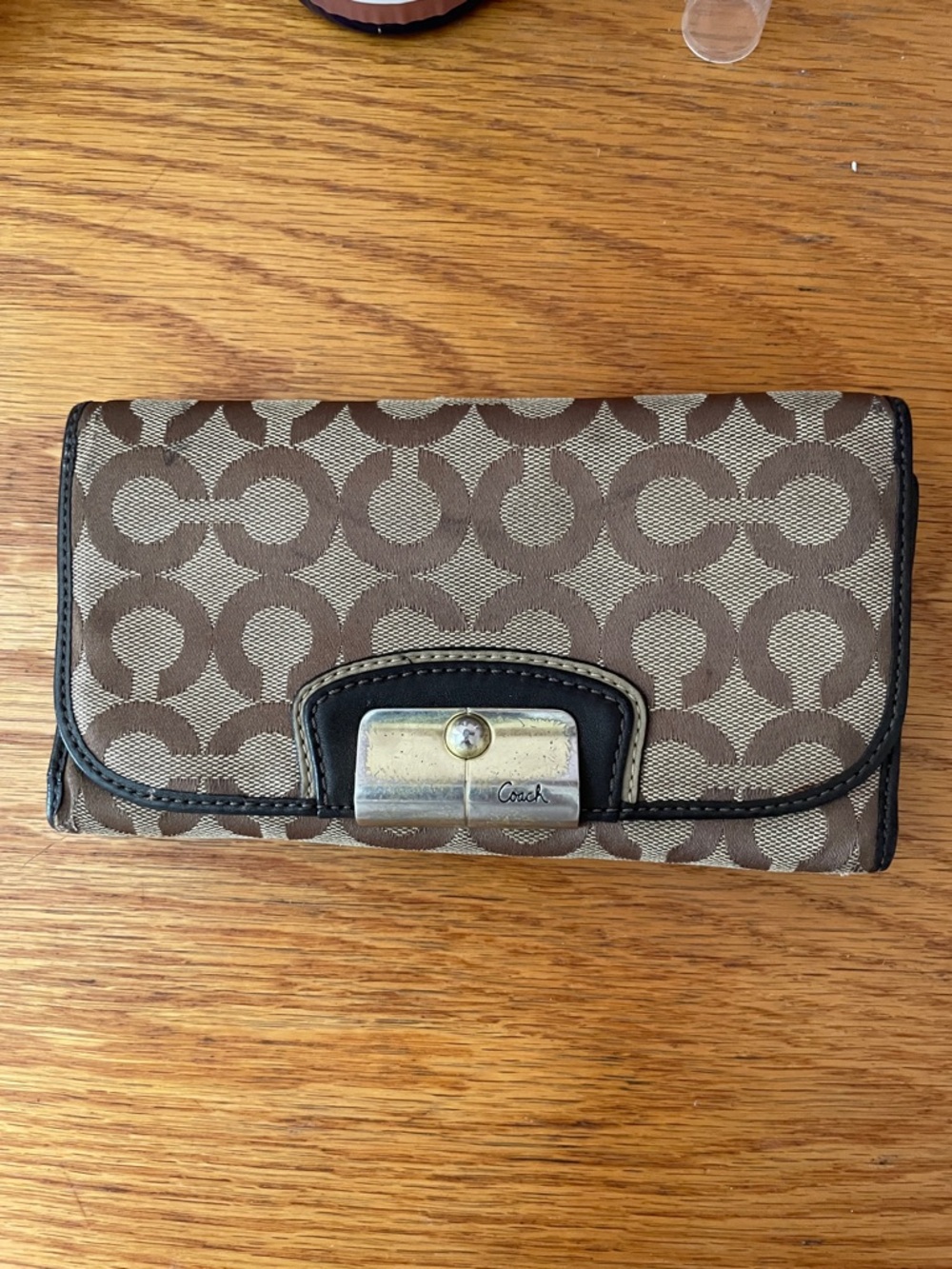 Coach Vintage Leather Canvas Brown and Tan Wallet